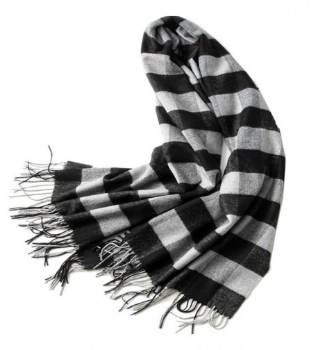 Women's Pashmina Long Scarf Thick Soft Winter Wool Wraps Lady Cotton Shawls Thin Spting Autumn Warm - Black - C3188XD8RDT