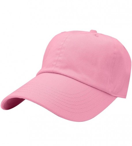 Falari Classic Baseball Cap Dad Hat 100% Cotton Soft Adjustable Size - Light Pink - CI11AT3SSWB