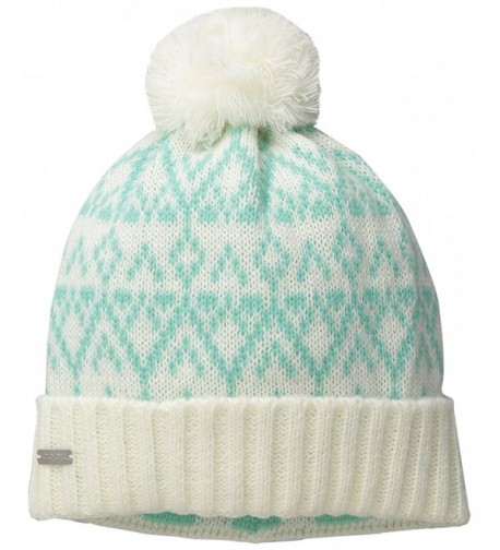 Coal Women's The Olive Geometric Pattern Beanie With Pom and Ribbed Cuff - Mint - C411VJ06R1X