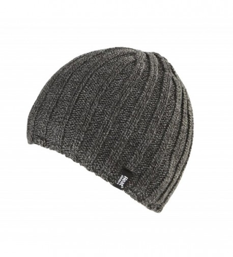 Heat Holders - Men's Thermal Fleece Ribbed Knitted Winter Hat 3.4 Tog - One Size - Charcoal Grey - C61220VXVBD