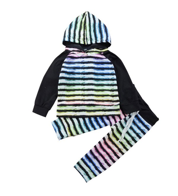 LUNIWEI Baby Boy Girl Clothes Long Sleeve Striped Hooded Romper Jumpsuit - Stripe Black - C4187I5U007