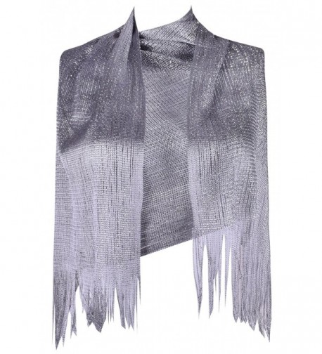 Fashion Scarf for Women Bridal Summer Scarves?Wraps Glitter Evening Dress Shawl - Grey - CW182T7QANY