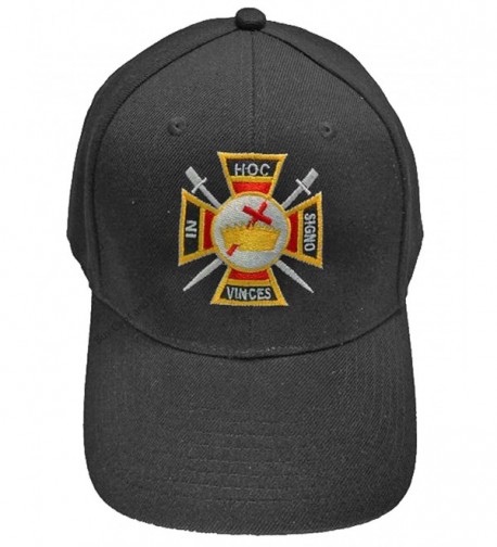 Knights Templar Mason Baseball Cap Freemason Hat Mens One Size Black - C7182RXH339