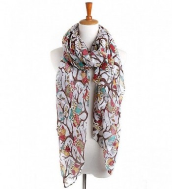 Cool Animal Printed Scarf Fashion Cute Womens Sheer Scarves Wrap - Cartoon Owl - White - C4187EAS6S8