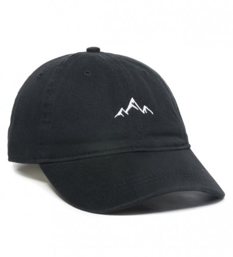 Outdoor Cap Mountain Dad Hat - Unstructured Soft Cotton Cap - Black - C5188LGO8TZ