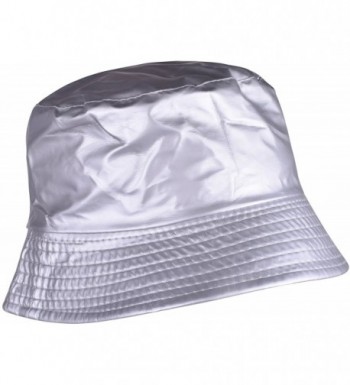 YJDS Womens Rain Hats Wide Brim Waterproof Packable Bucket Hat For Men and Women - Silver - C9185W3CGHR