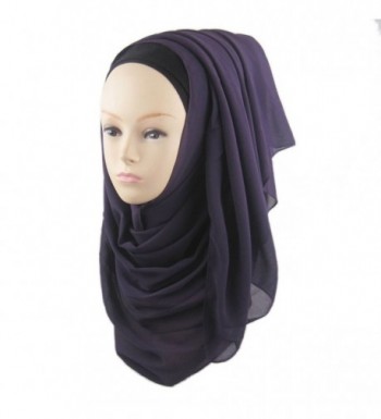 ManY Chiffon Jersey Hijab Scarf Wrap for Women Solid Color Scarf Lightweight - Style-014 - C0183OIILNX