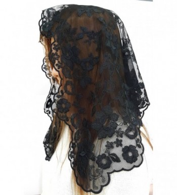 Anna Veils Chapel Catholic Veil Spanish Lace Mantilla Medium - Margaret - Black - CV127KNMZU9