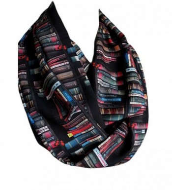 Etwoa's Bookshelf Black Infinity Scarf Circle Scarf Loop Scarf - CM12OBF9LMQ