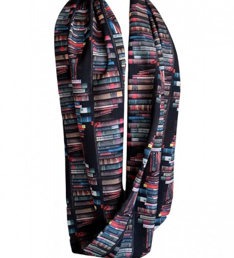 Etwoas Bookshelf Black Infinity Circle in Fashion Scarves