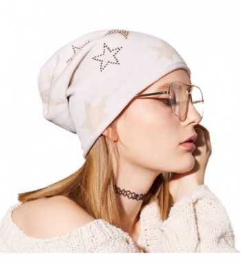 SOMALER Womens Lightweight Slouchy Beanie For Women Knit Hat Wool Skully Cap - White - CX186ER7X6R