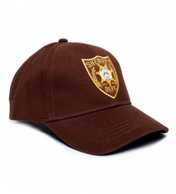 Walking Dead Hat Sheriff's Dept Appliqué Unisex-Adult One-Size Cap Brown - CL11Q5H2BBP