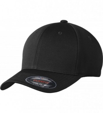 Sport-Tek Men's Flexfit Cool & Dry Poly Block Mesh Cap - Black - CA11QDSNCW3