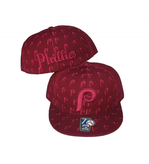 Philadelphia Phillies DICE Fitted Size 8 Cooperstown Collection Hat Cap Burgandy - CW183N9CUG4