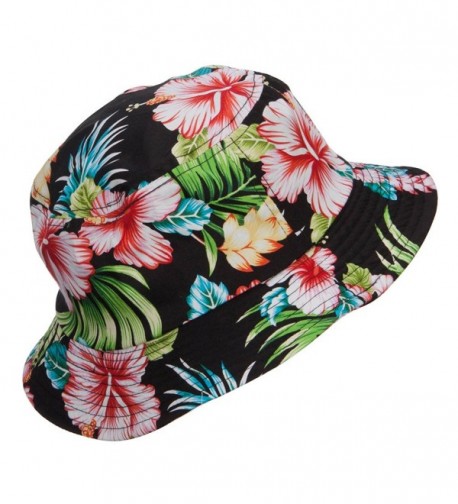 Floral Cotton Bucket Hat Black in Women's Bucket Hats