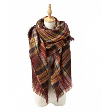 Trendy Blanket Stylish Checked Scarves - Coffee Warm - CT187G37HRA