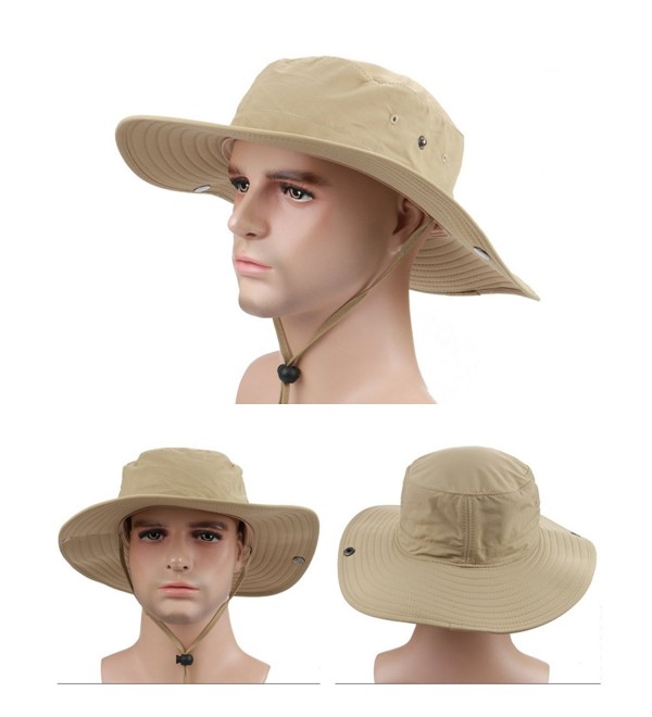 Surblue Wide Brim Cowboy Hat Collapsible Hats Fishing/Golf Hat Sun Block UPF50+ - A Khaki - C912L20TEL9