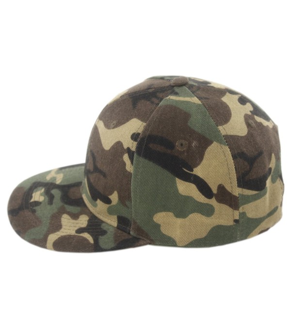 Duolaimi Plain Snapback Cap for Unisex Adult - Camouflage - C012G9CVCAF