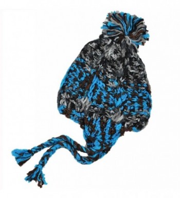 Women's Girl's Braided Soft Acrylic Winter Warm Snow Hat Beanie - Turquoise - CZ1106AYBVT