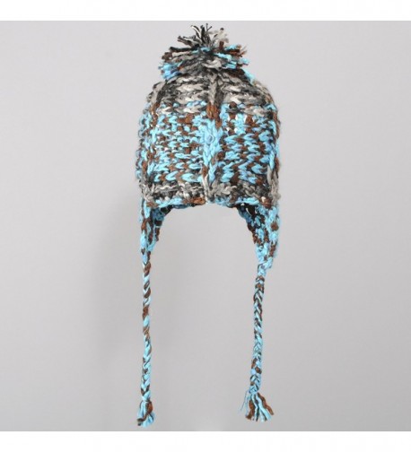 Womens Braided Acrylic Winter Hat Turquoise One