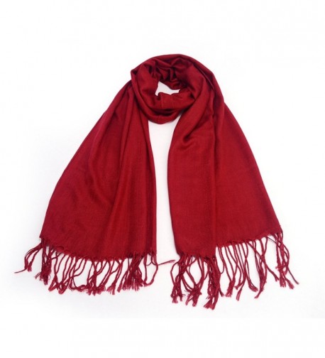 REINDEER Thick Solid Color Pashmina Shawl Scarf US Seller - Dark Red - C312856VY4N