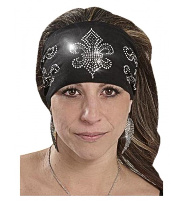 That's A Wrap Bling Knotty Band- Embellished Fleur de Lis Tribal- Black KB1616 - CN11HTHN86H