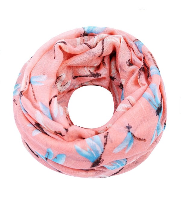 ZQY Ladies' Fashion Dragonfly Printed Long Scarf Super Soft Shawl for Spring Summer Autumn - Pink - CR189ZNOKN3