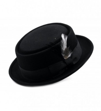 Mens Crushable Porkpie Feather HE09