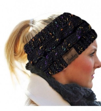 Fasker Womens CC Style Confetti Winter Cable Knit Headband Head Wrap Ear Warmer - Black - C51890GGYXD