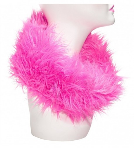 Three Cheers for Girls Faux Fur Reversible Scarf- Pink Mink - CK11C69WWIX