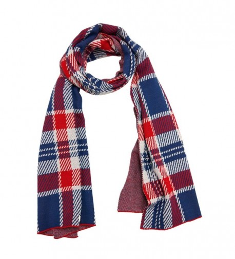 Knitbest Women's Checked Plaid Long Fashion Blanket Scarves Wrap Shawls - Red - CL12NBA632N