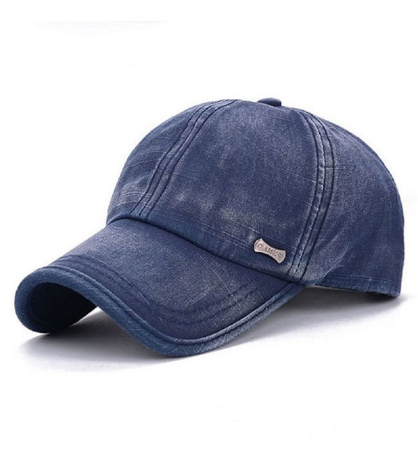 GTI Washed Cotton Blend Golf Hip-hop Cap Sports Adjustable Outdoor Hat - Blue - CH17YC9DLUZ
