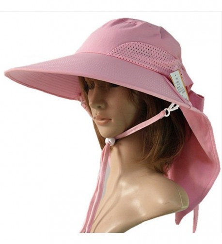 JFS Womens Summer Outdoor UV Protection Sun Hat Travelling Hat with Flap - Pink - C812HIMR0ZH