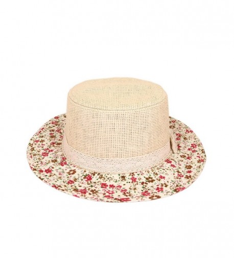 Lace Band Floral Porkpie Straw