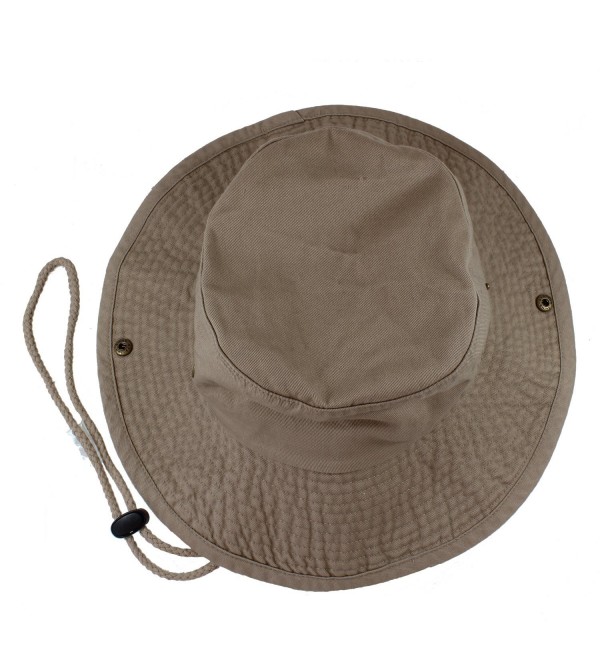 Gelante 100% Cotton Stone-Washed Safari Booney Sun Hats - Khaki - C817XMMHZT2