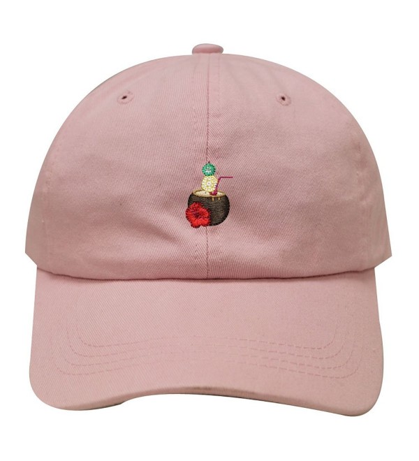 City Hunter C104 Coconut Drink Cotton Baseball Dad Cap 19 Colors - Pink - C81836R0708