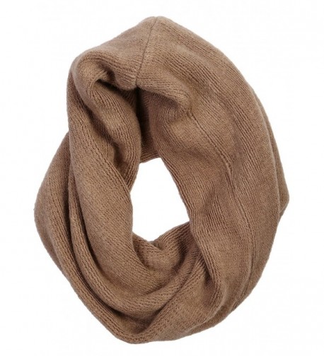 Funky Junque's Solid Color Cozy Knit Cowl Neck Warmer Twist Circle Scarf - Taupe - CV12K7QDX1B