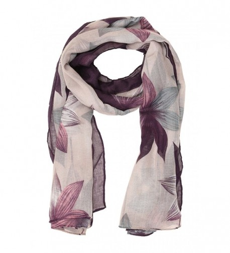 Sakkas Nichole summer gauze featherweight patterned versitile sheer scarf wrap - 7-purple - CW1217UQPWZ