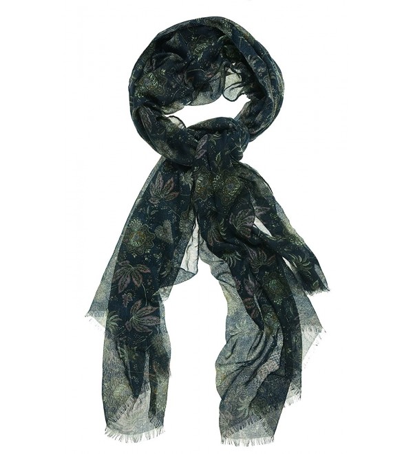 Cejon Women's Multi Paisley Print Oversized Scarf - Navy - CK126H0ULTN