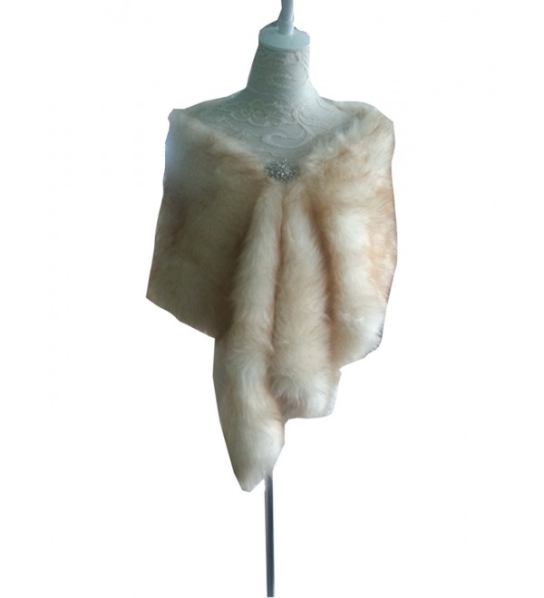 A&C Warm Faux Fur Bride Wedding Shawl Perfect for Wedding/Party/Show Ivory - CM12N273MGS