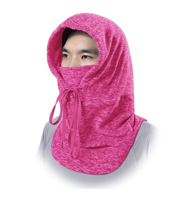 JIUSY Windproof Fleece Neck Warmer Hood Balaclava Face Mask for Cold Weather - red - CL188U2GHNH