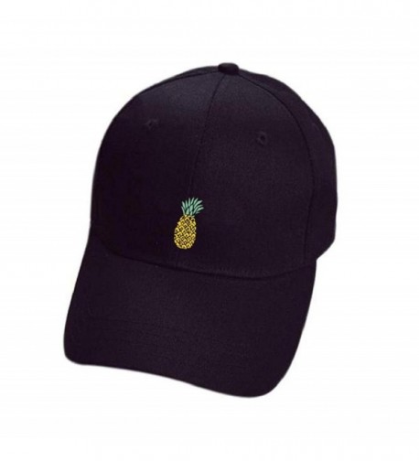 TOOPOOT Hip-Hop Cap- Unisex Men and Womens Pineapple Baseball Hats Adjustable Peaked - Black - C3184K7DGMQ
