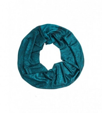 Bohomonde Rajeshri Rare Pashmina Silk Infinity Scarf - Dark Teal - CE12MX6NME2