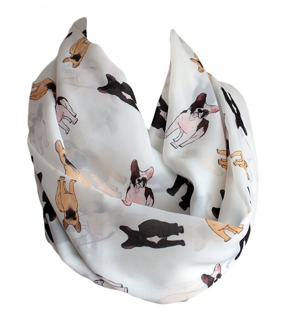 Etwoa's French Bulldog Black Brown Print Infinity Scarf Circle Scarf Loop Scarf - CH12OBNQ3UI