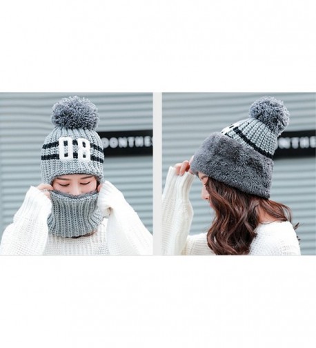 Womens Warm Scarf Earflap Hood Scarves Beanie Hat Fleece Lined Knit ...