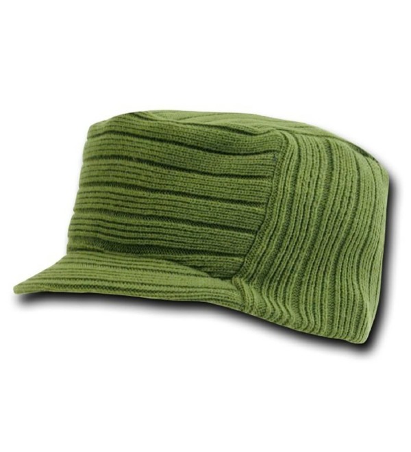 Decky Men's Flat Top Knit Visor Beanie Jeep Cap (2 Pack) - CR11EMM2RGJ