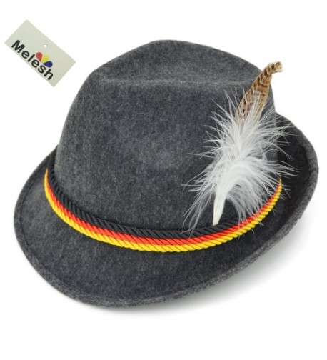 Melesh Adult Felt Swiss German Alpine Bavarian Oktoberfest Hat Cap - CK12O8L0GHA