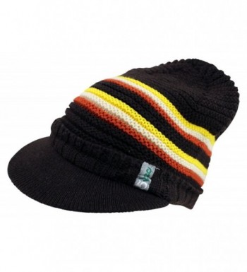 Enimay Men's Women's Visor Beanie Cap Warm Winter Hat Knitted Bill Soft Fuzzy - Brown - C612CH163KR