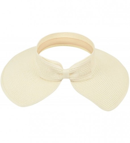 Simplicity Womens Straw Visor Ribbed_Ivory