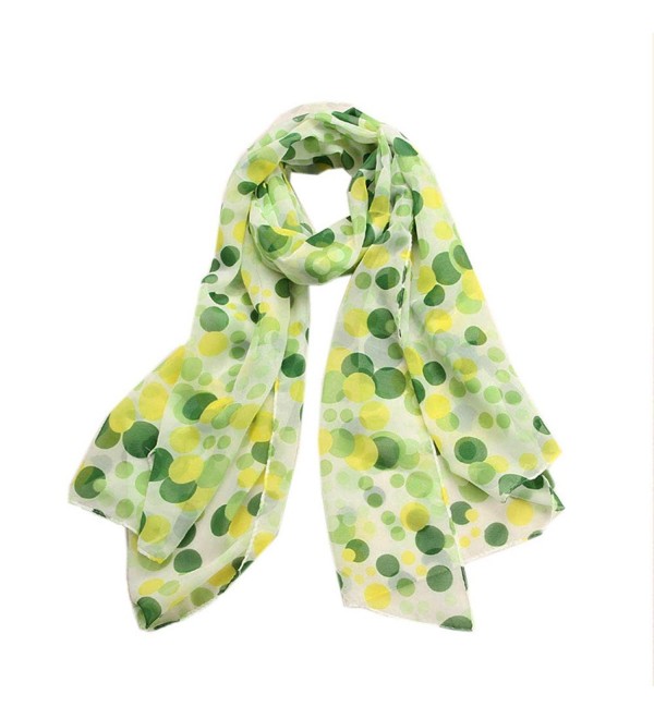 Coromose 2015 Newest Chiffon Dots Long Soft Neck Scarf Shawl Scarves Stole Wraps - Green - CD124T0L9NF